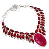 Ruby(Simulated) Garnet 925 Sterling Silver Jewelry Necklace 18"
