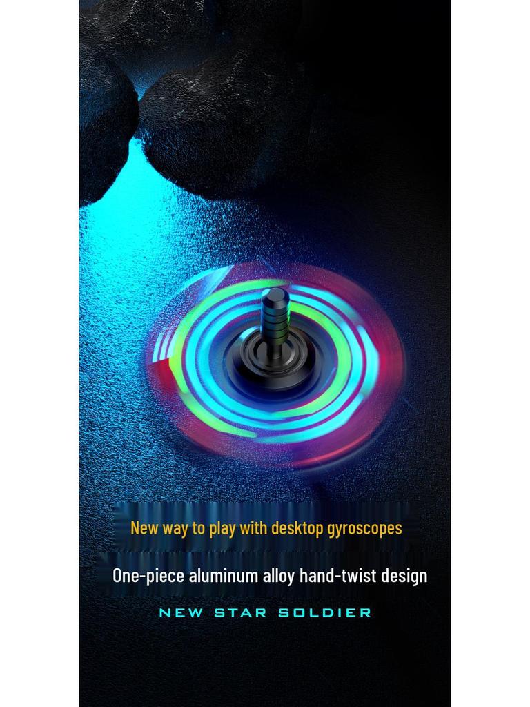 Yijue Светящийся Деформируемый Пальчиковый Гироскоп - Детская Игрушка для Снятия Стресса с Черными Технологиями