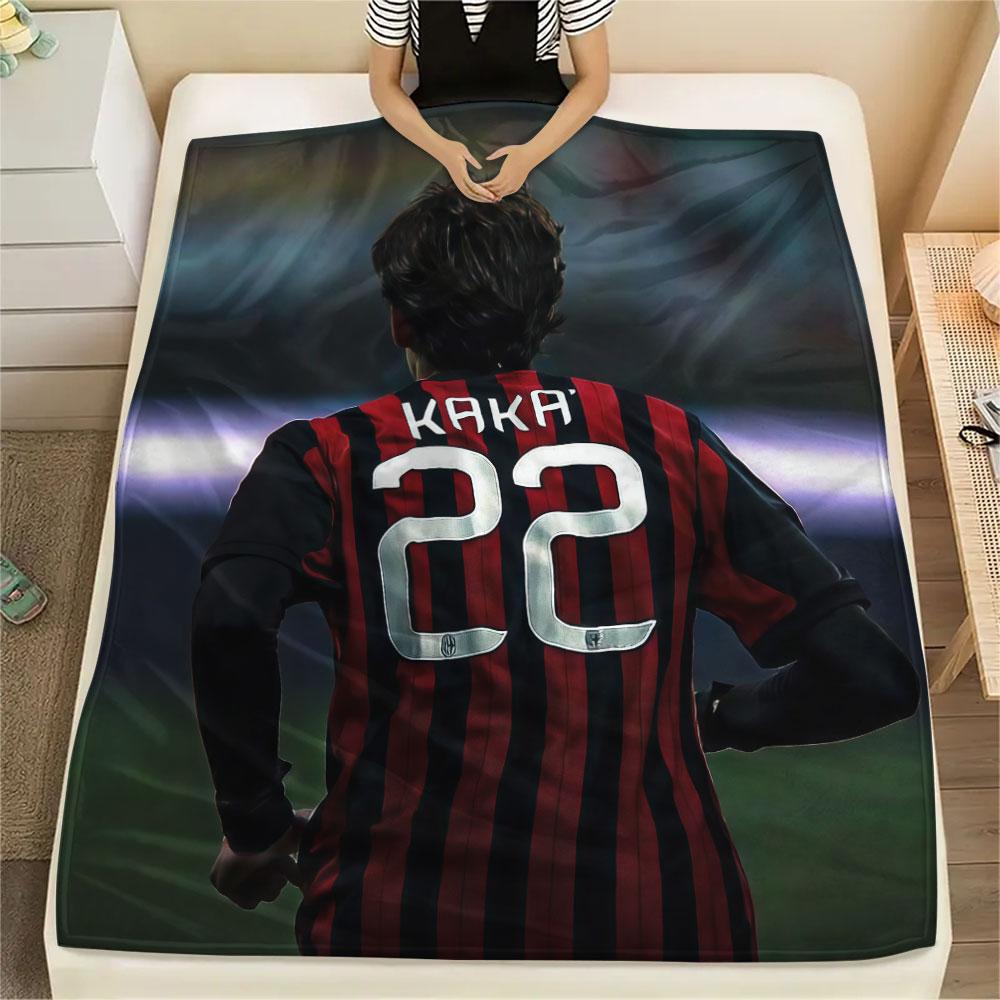 Vintage Kaka Printed Flannel Blanket, soft throw for bedroom sofa, washable,soccer fan merchandise, great gift.