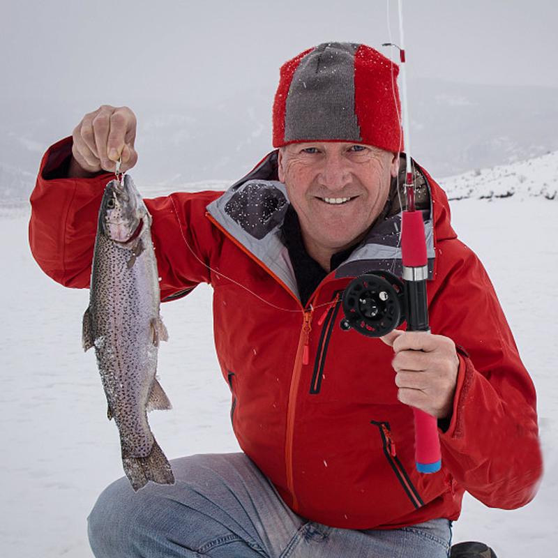 Набор удочек для зимней удочки и катушка из углеродного волокна, зимняя удочка для зимней ловли карпа со спиннинговой катушкой для зимней рыбалки