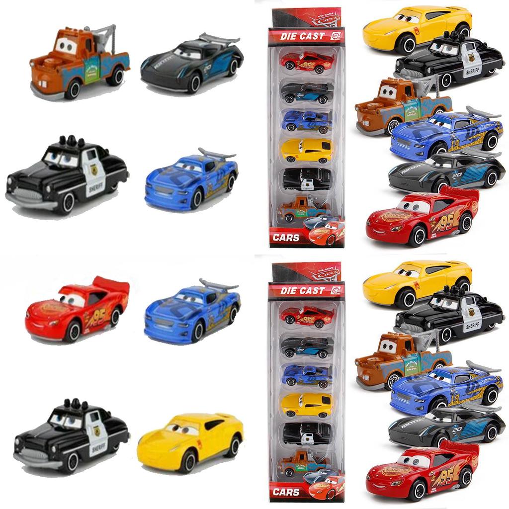 High Quality Disney Pixar Cars Lightning Mcqueen Racer Model Car Kids Toy Set 6pcs Collection