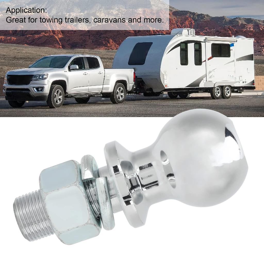 Trailer Hitch Ball, Akozon Stainless Steel 6000lb 2" Diameter Tow Hitch Ball, 1 X 2 1/8" Shank