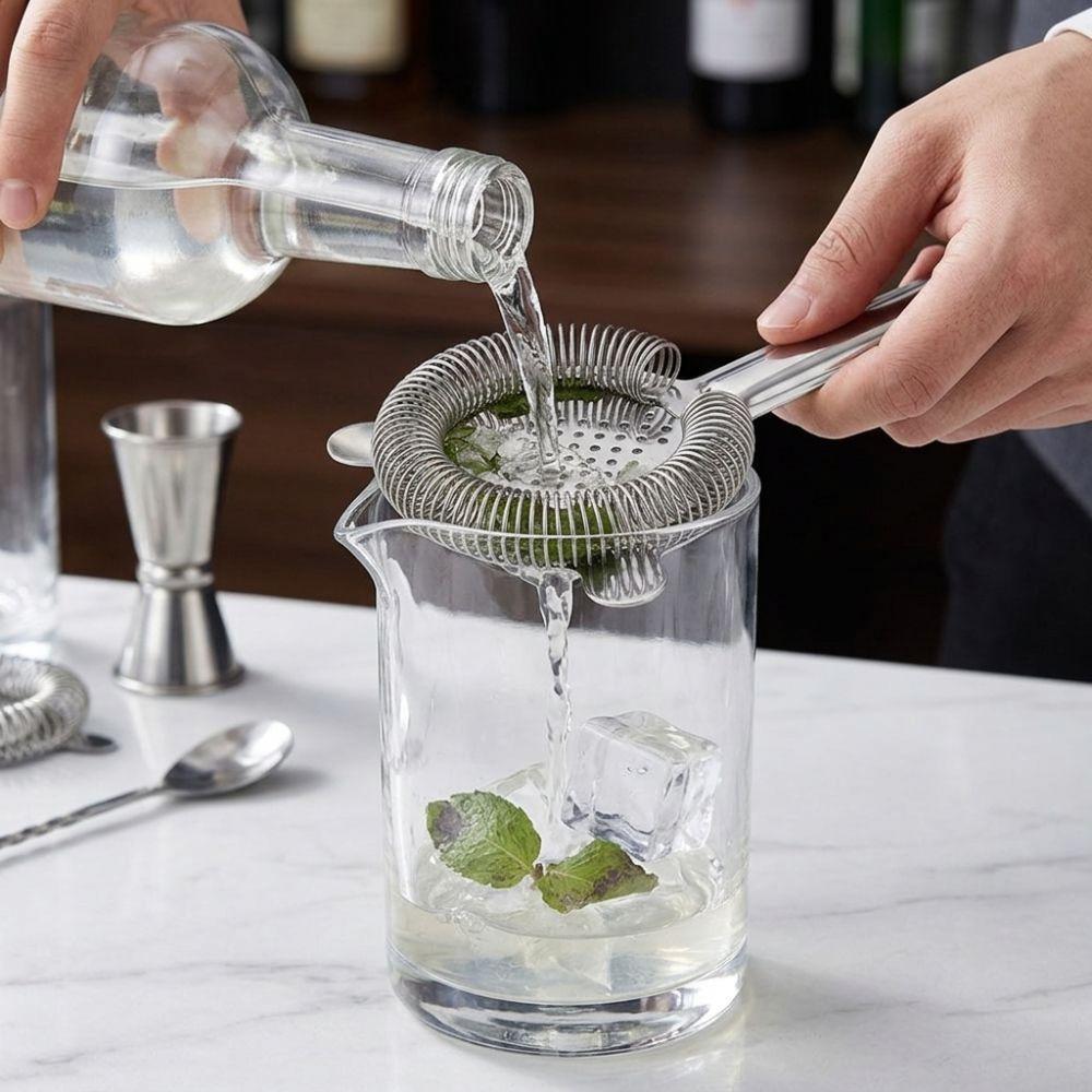 Anti Rust Drink Strainer High-Density Spring Ice Strainer Ergonomic Bar Strainer Restaurants