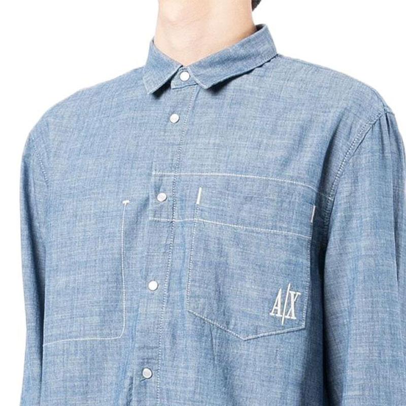 Armani Exchange Мужская рубашка-поло с длинным рукавом и вышитым логотипом SS22 3LZCG5-Z1HXZ-1500
