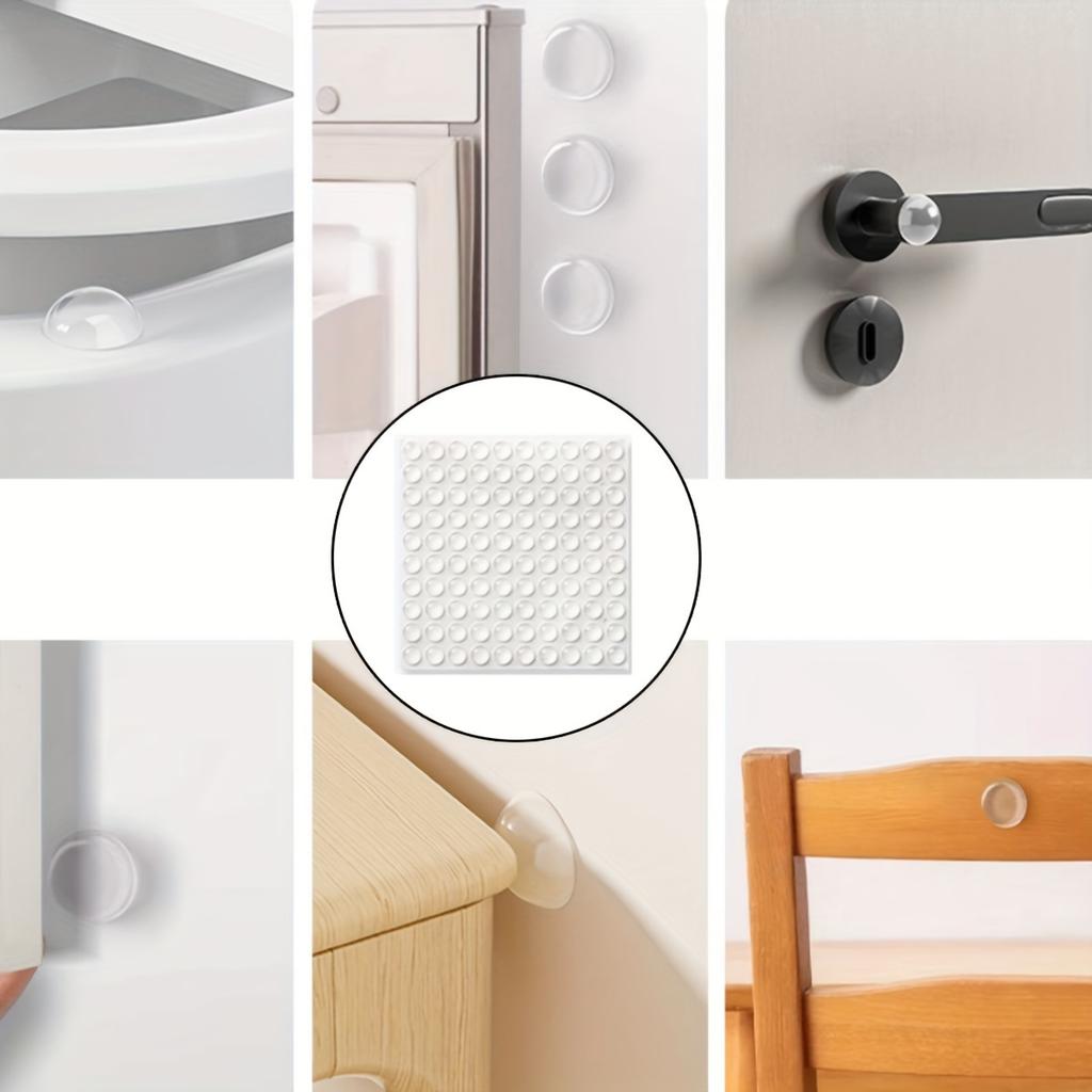 100 шт./лист Самоклеящиеся накладки на дверцы шкафов - прозрачные пластиковые накладки для ящиков, шкафов для аксессуаров для домашнего декора