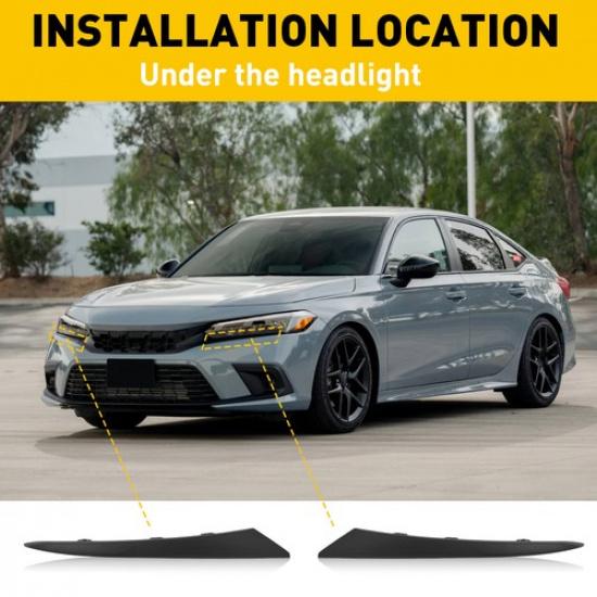 LH+RH Grille Front Trim Headlight Filler For Molding Panel Civic -2024 Honda