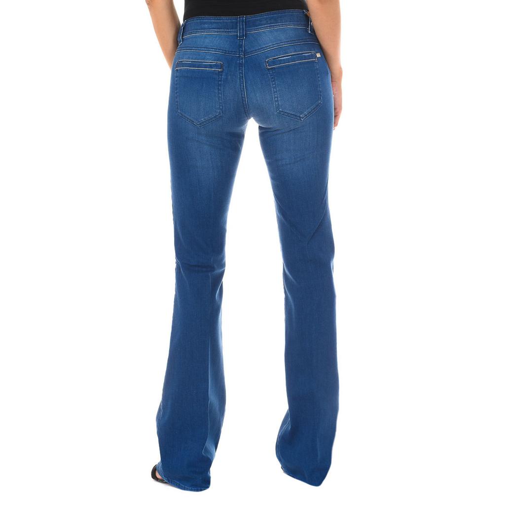 Женские брюки из эластичного денима 70DBF0532 с эффектом потертости