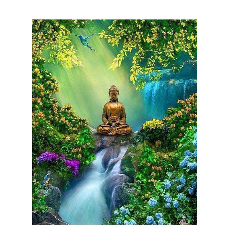 Алмазная живопись буддизм горный хрусталь искусство 5D Diy Алмазная вышивка религиозные фигуры полная круглая мозаика дома декабрь