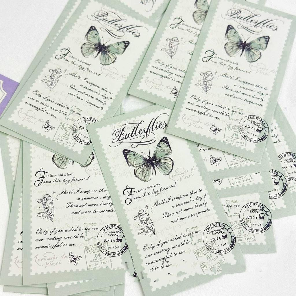 20sheets Korean Ins Dreamy Aesthetic Butterfly Sticker Kpop Photo Card Selling Card Packing Bag DIY Decor Sealing Label Stickers