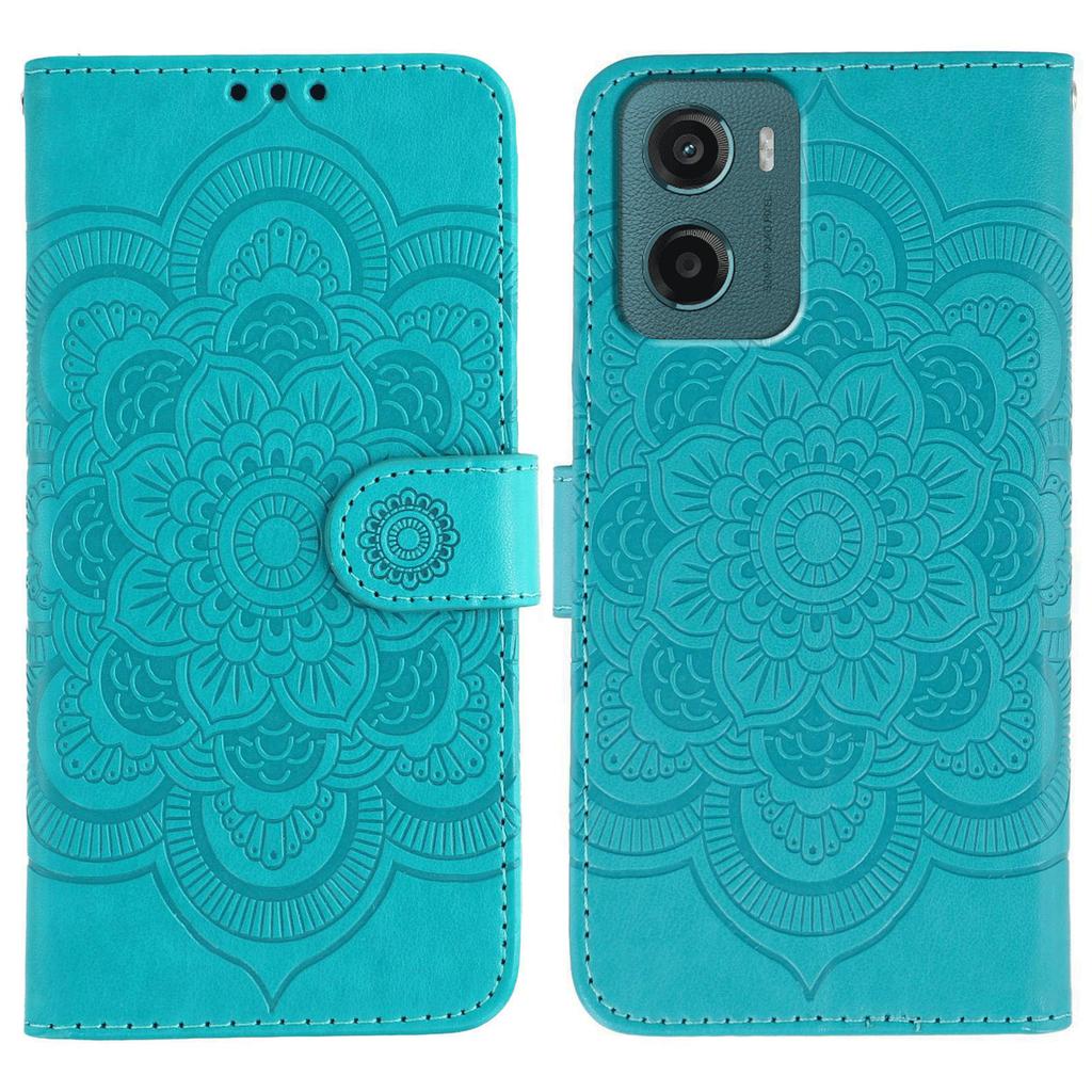 For Motorola Moto G05 4G Case PU Leather Mandala Imprinted Design Wallet Phone Cover