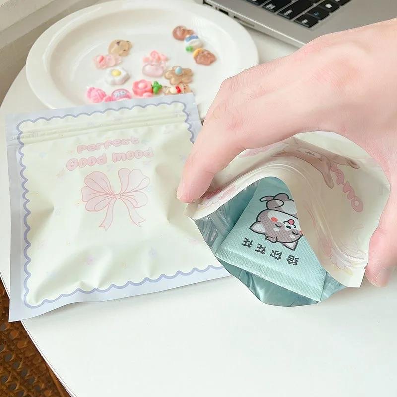 20 шт., симпатичная фея-медведь, бант, матовая сумка-молния, подарки для девочек, упаковка для фотокарточек Kpop, самодельная слепая сумка, материал для девочек, органайзер для стола