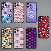 Эстетический чехол для телефона с рисунком глазного яблока для iPhone Mini 11 12 13 14 15 Pro XS Max X Plus SE XR черный мягкий чехол