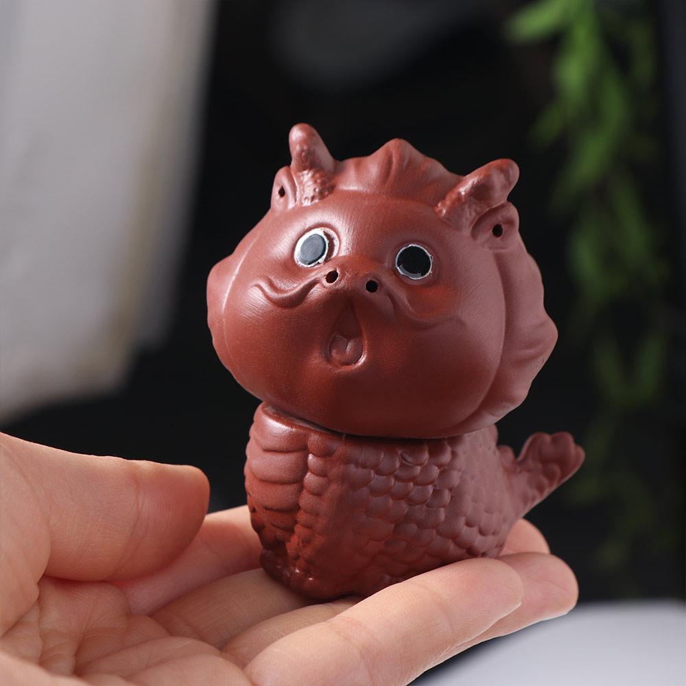 Dragon God Beast Table Decoration Figurines Desktops Animal Ornament Purple Clay Tea Pet  Tearoom
