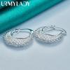 URMYLADY 925 Sterling Silver Hollow Moon Earrings Ear Clips for Women Fashion Wedding Engagement Charm Jewelry