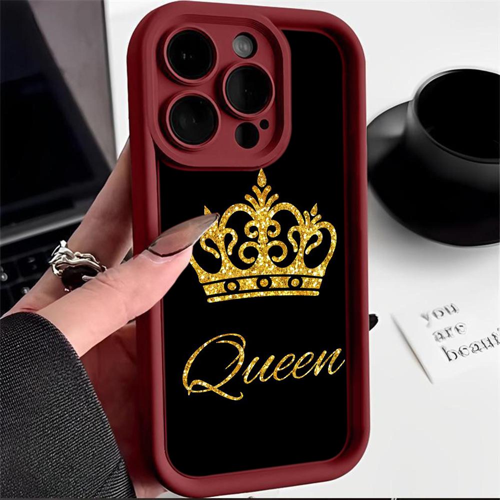 N94 Queen King Crown Мягкие чехлы для телефонов с ангельскими глазками для Samsung A54 A34 A13 A14 S23 S24 Ultra S20 FE Xiaomi Redmi Note 13 12C противоударный чехол