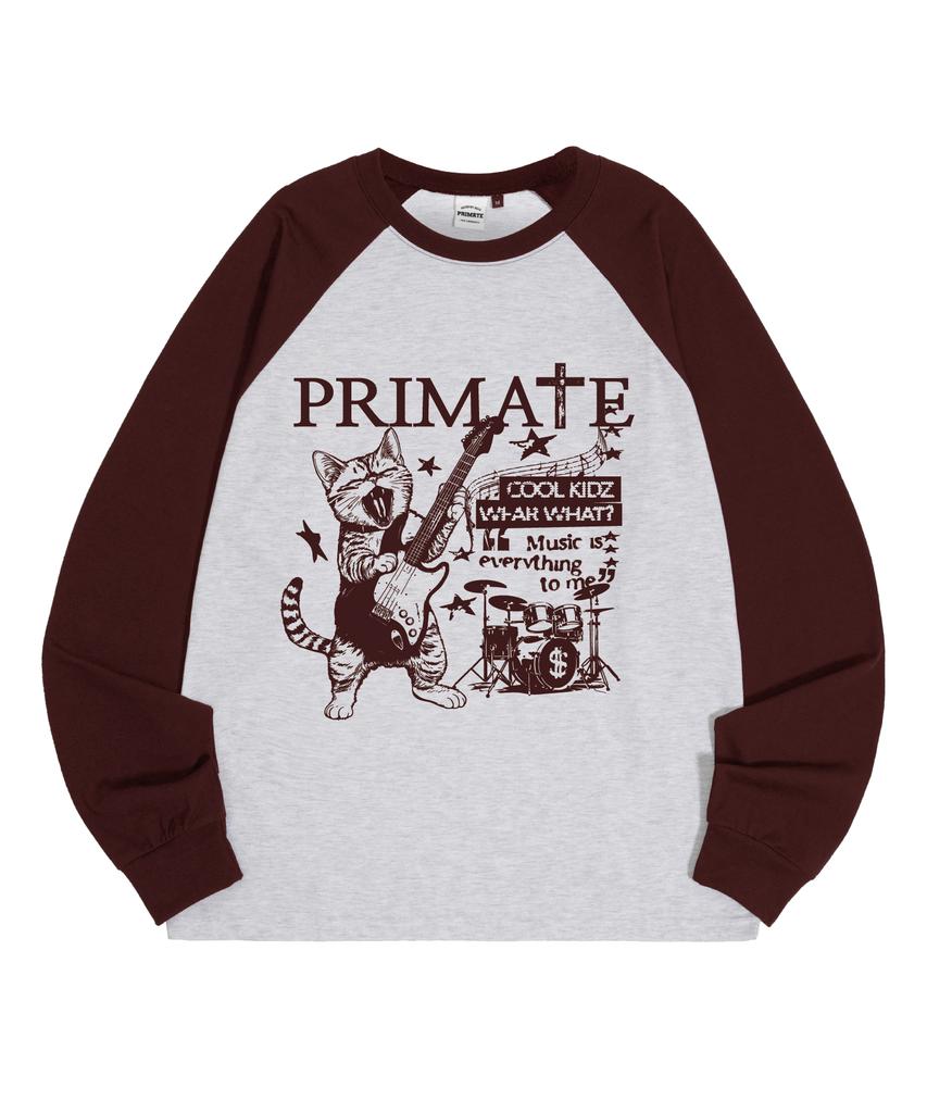 PRIMATE Рок-н-ролл Свободный реглан Длинный рукав 3 Цвета