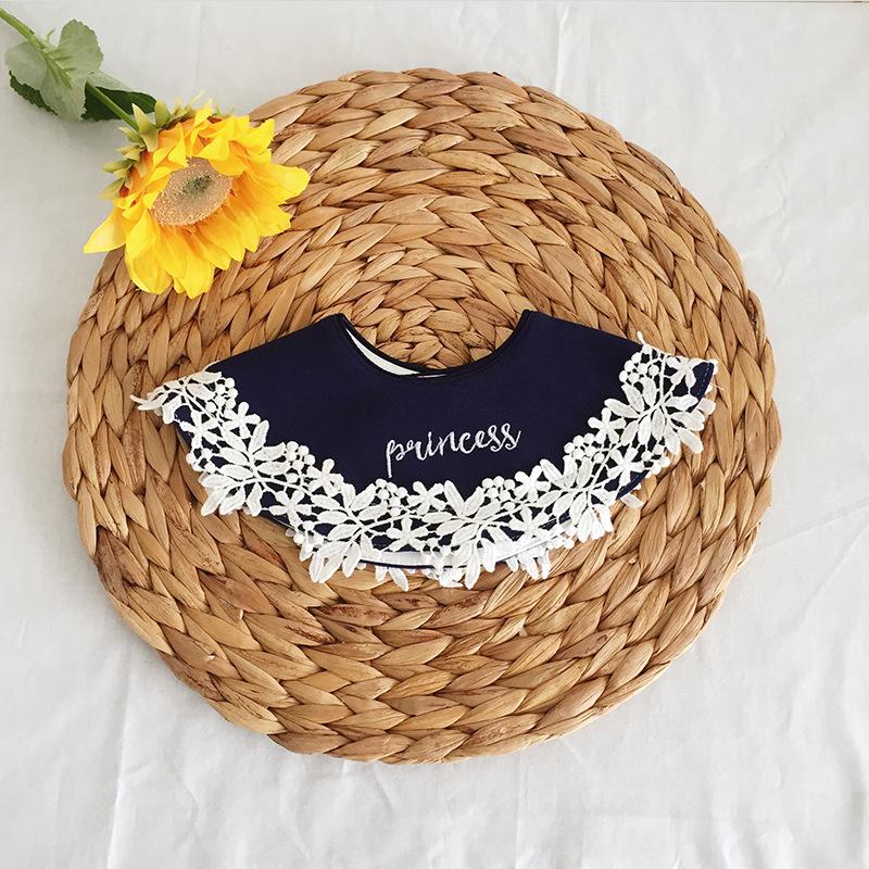 Sweet Baby Girls Boys Cotton Bibs Round Soft Waterproof Fake Collar Accessories Korean Style Kids Lace Neck Wear Children Items