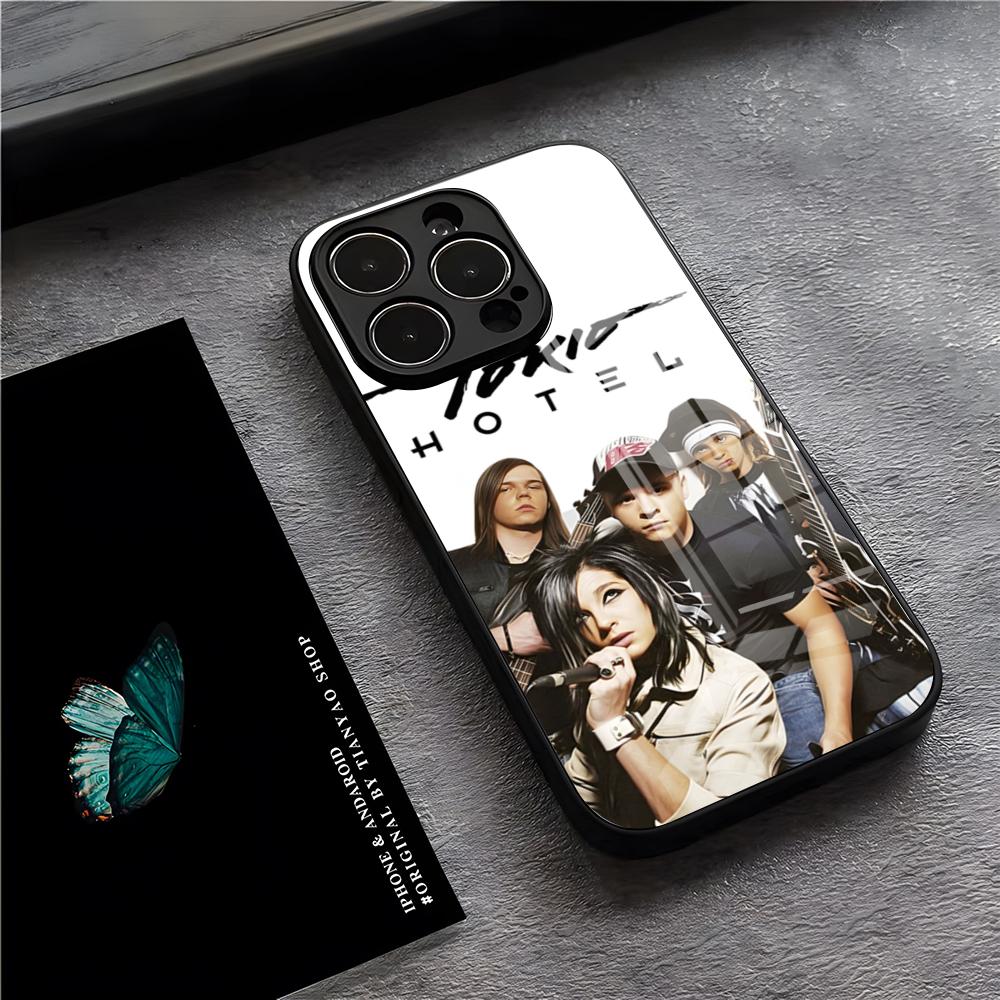 Чехол для телефона с изображением группы T-Tokio Hotel для iPhone 17 Pro Max 15 Pro 16 14 Plus 12 13 Mini 11 Pro Ударопрочная стеклянная крышка