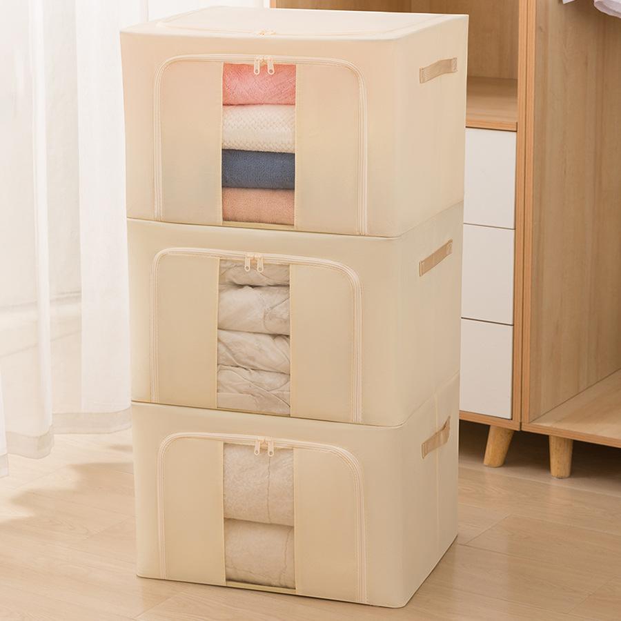 Складной ящик для хранения большой емкости с крышкой, тканевые контейнеры для хранения одежды, шкафа, спальни и домашнего хозяйства