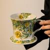 Керамические кружки Изогнутые чашки с ложками Чашки для завтрака Миски для овсянки Цветные кофейные чашки Тарелки и миски