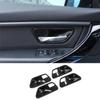 4Pcs ABS Carbon Fiber Texture Car Interior Door Handle Bowl Trim Cover Decoration Accessories For BMW 3 4 Series F30 3GT F34