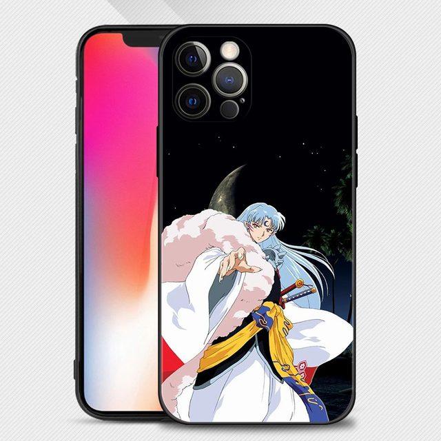 Чехол для телефона Iphone 14 13 12 11 Pro Max Xs Max Xr X 7 8 Plus 12 Mini 6s, силиконовый чехол с черным корпусом, аниме, милый Inuyasha