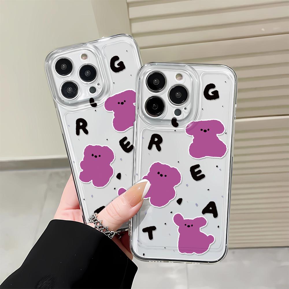 Панда Английский Роскошный Мягкий Чехол для Телефона Для iPhone 15 14 13 12 11 Pro Max X XS Max XR 7 8 Plus SE 2020 Чехол Обложка Funda Coque