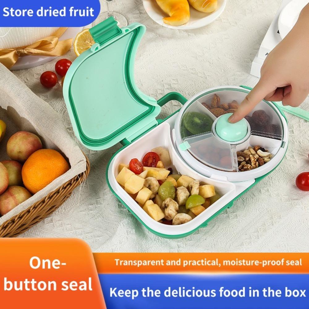 With 5 Compartments Rotating Lunch Boxes Moisture-Proof Rotating Snack Container Snack Spinner