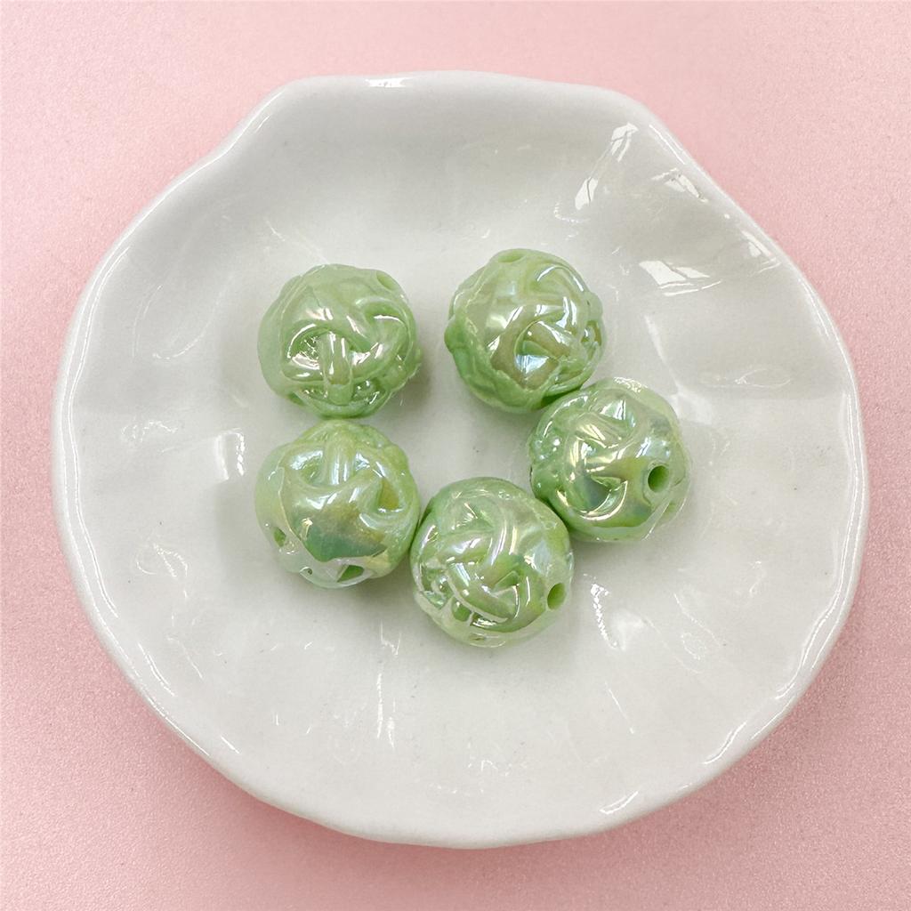 Ожерелье-браслет красочные DIY кремовая пряжа ручной работы 5 шт. цветочные шарики бусины аксессуары украшения акриловые бусины 14,8 мм