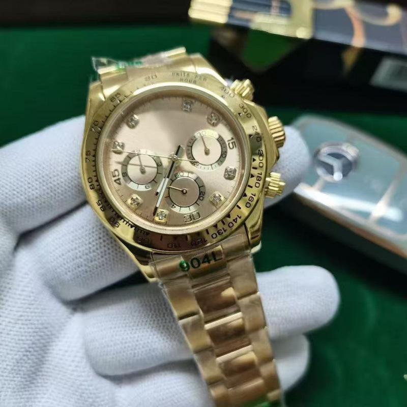 Мужские автоматические часы Laojia Daytona Зеленый Золотой Вселенная Хронограф