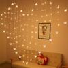 ABXMAS 2x1,5 м светодиодный занавес в форме сердца с вилкой европейского стандарта, сказочный свет, гирлянда для спальни, свадьбы, дома, декоративные праздничные огни, рождественские огни