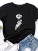 Skull Hand Rose Print T Shirt Women Short Sleeve O Neck Loose Tshirt Summer Women Causal Tee Shirt Tops Camisetas Mujer