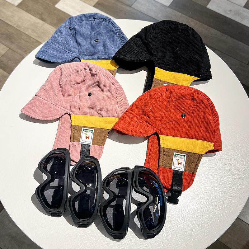 Ins Checkerboard Checkboard Lei Feng Cap Женская зимняя холодная теплая хлопковая шапка Мужская плюшевая шапка из овечьей шерсти Защита ушей