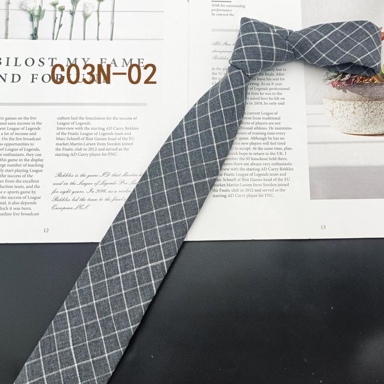 6cm Retro Black & Gray Narrow Men’s Fashion Tie - Korean Style