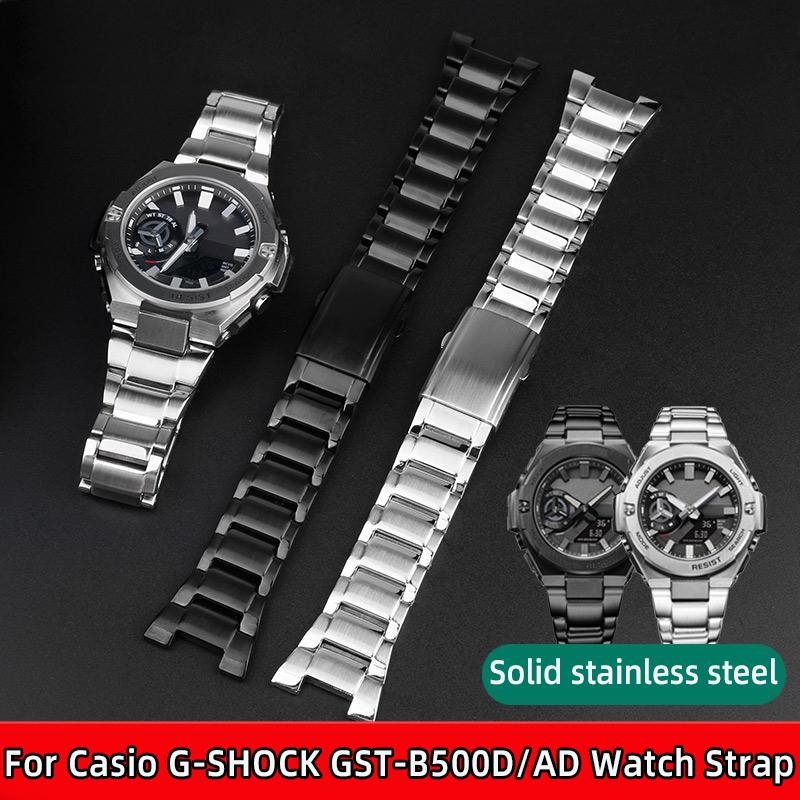 Для Casio G-Shock Heart of Steel GST-B500BD/GST-B500 AD Браслет для часов из нержавеющей стали Металлическая складная застежка Мужской ремешок для часов цепочка