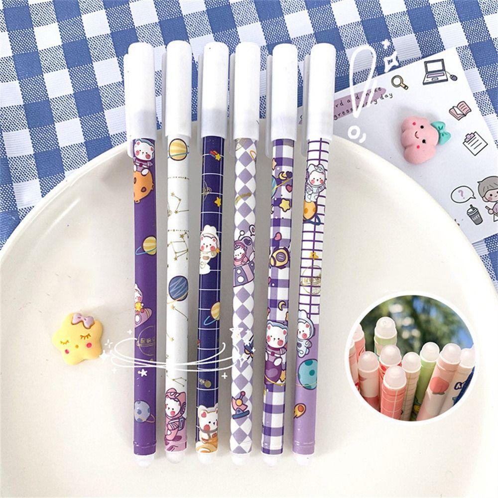 Washable Handle Press Pen Cartoons 0.5mm Erasable Pen Student Pen Neutral Erasable Pen Gel Pens