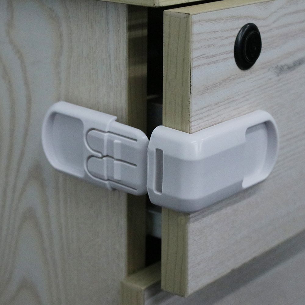 Multi-function Double Snap Wardrobe Door Baby Safety Lock Right Angle Children Protector