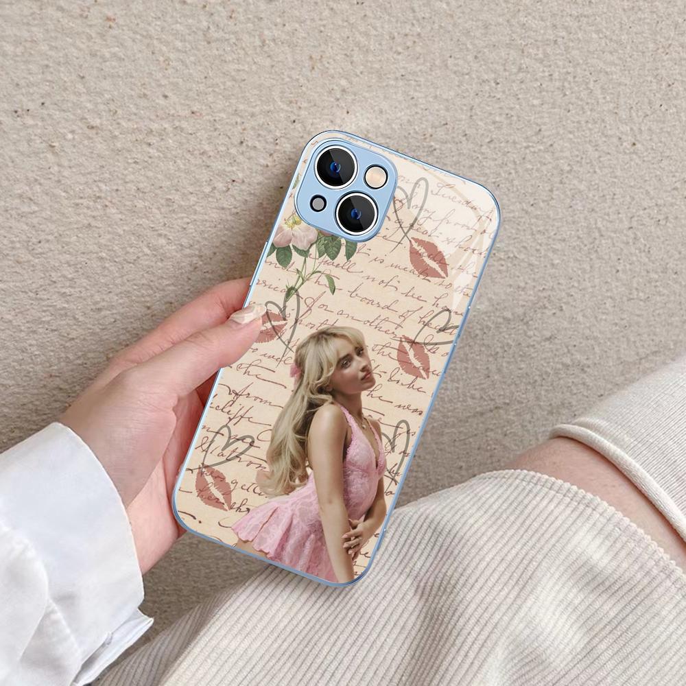 Singer S-Sabrina C-Carpenter Phone Case For IPhone 14 13 12 Mini 11 Pro XS Max X XR 14 Plus Tempered Glass Cover