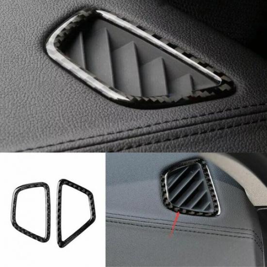 Cover Trim Real Carbon Fiber Dashboard Side Outlet Vent 2018-22 For BMW 5 Series