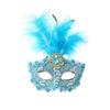 Rhinestone LED Glowing Mask Plastic Venice Masquerade Mask Creative Feather Mask  Halloween