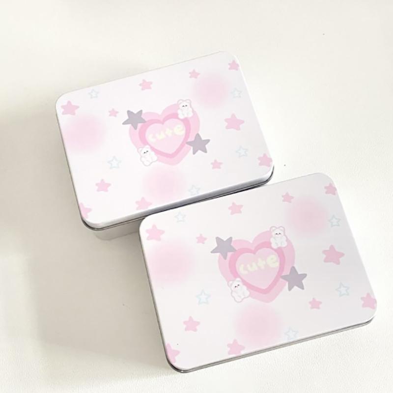 Мультфильм Kpop фотокарточки настольное хранилище звездный ящик для хранения маленькие карточки наклейки ленты ящик для хранения канцелярские принадлежности офисные принадлежности