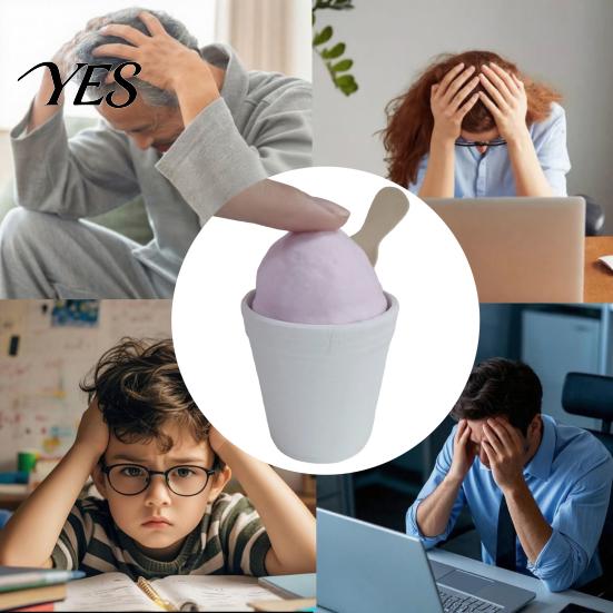 Fast Rebound Keycap Toy Ice Cream Cup Fidget Clicker, 3D Printed Finger Durable Stress Reliever Anxiety Relief Push Button for Kids Adults