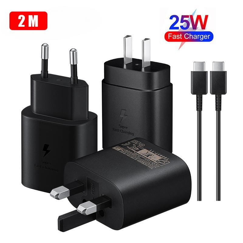 Для Samsung 25 Вт супер быстрое зарядное устройство Usb Type C Cargador для Galaxy S23 S20 S21 S22 S23 S24 Plus A54 A34 адаптер для Z Flip 5 3 раза 5 3 4