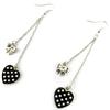 Les Trésors De Lily [L5615] - Black 'Love' Designer Earrings
