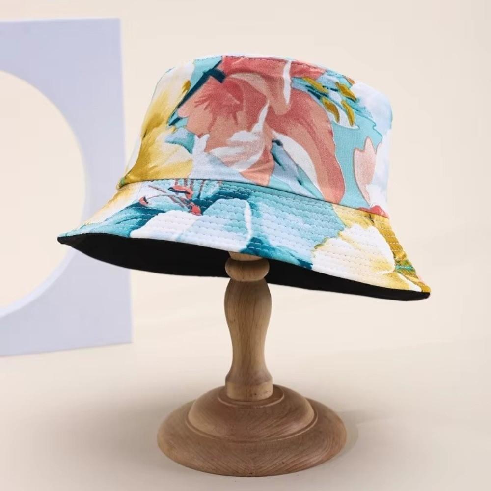 Reversible Brushed Printed Hat Printed Sun Cap Unisex Design Bucket Hat  Outdoor Travel