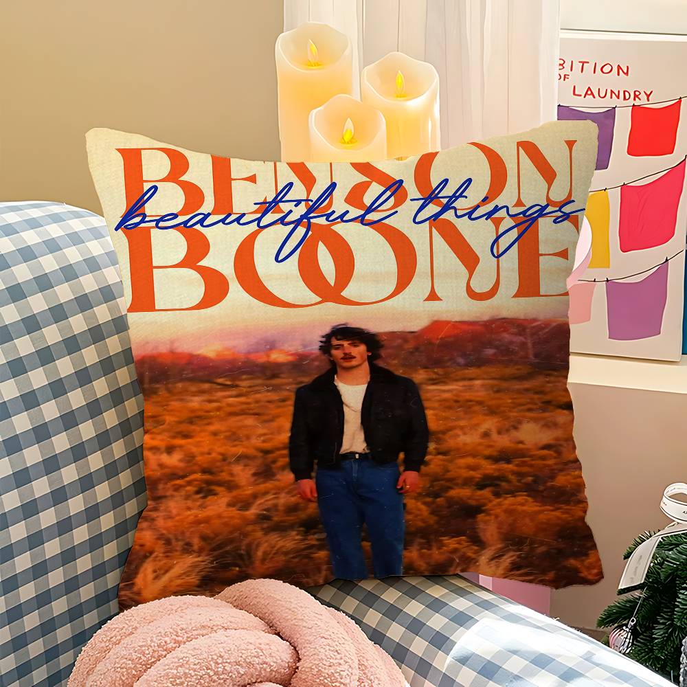 Подушка с изображением певца B-Benson Boone Подарок Декор для домашнего офиса Подушка для спальни Дивана Автомобиля Наволочка