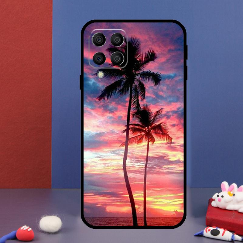 Летний Закат на Пляже Пальма Для Samsung Galaxy M14 M34 M54 M33 M13 M23 M53 M15 M55 M31 M51 M20 M30s M32 M52 Чехол для Телефона