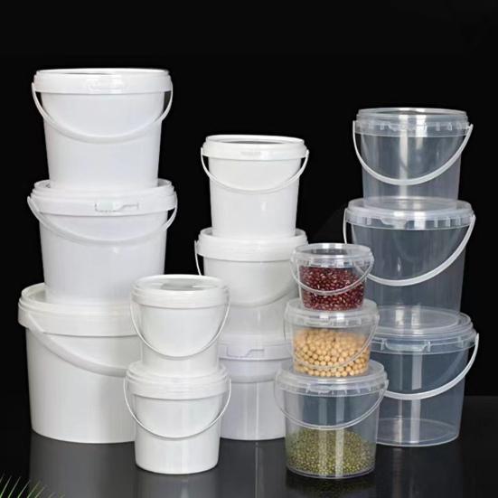 10Pcs Plastic Drink Buckets with Lids And Handles Party Cups for Cocktails Ice Cream Snacks Reusable Food Containers for Summer Beach Bar Beer