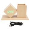 Pen Holder Alarm Clock Pen Holder Design Green Light Temperature Display Simple Style Safe L