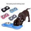 Удобный силиконовый коврик с двойной чашей для собак с защитой от проливания, легко моющаяся миска для воды для кошачьего корма